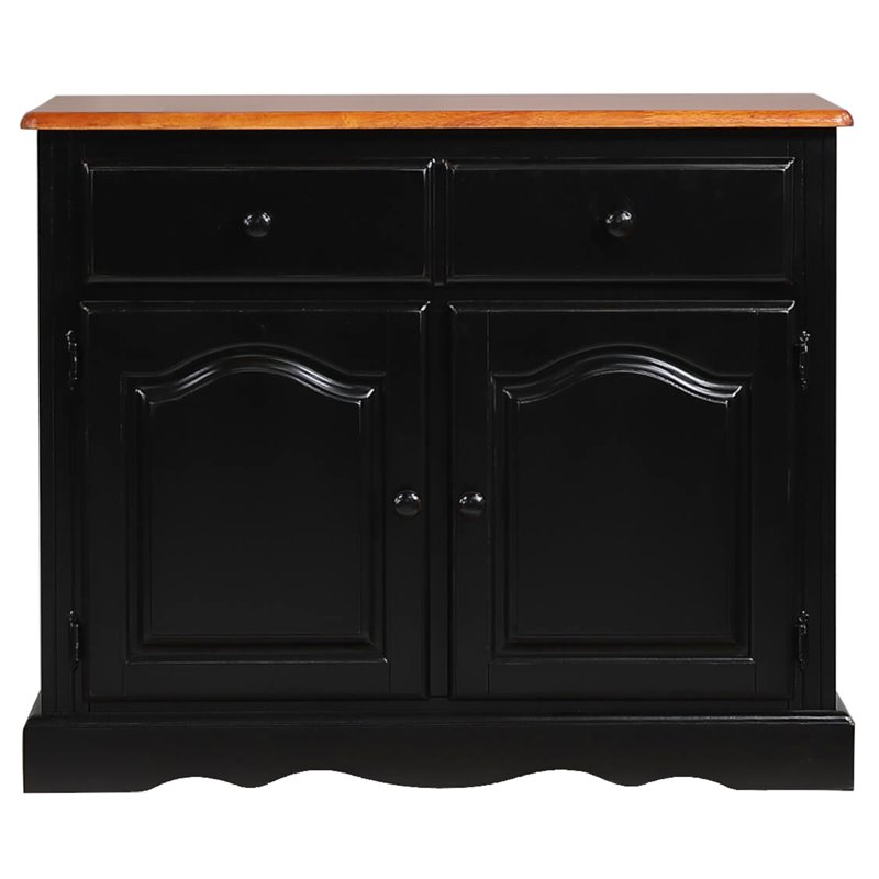Sunset Trading Wood Keepsake Buffet in Distressed Antique Black/Cherry