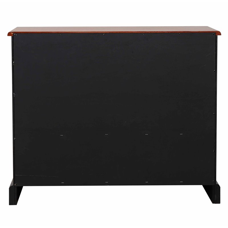 Sunset Trading Wood Keepsake Buffet in Distressed Antique Black/Cherry