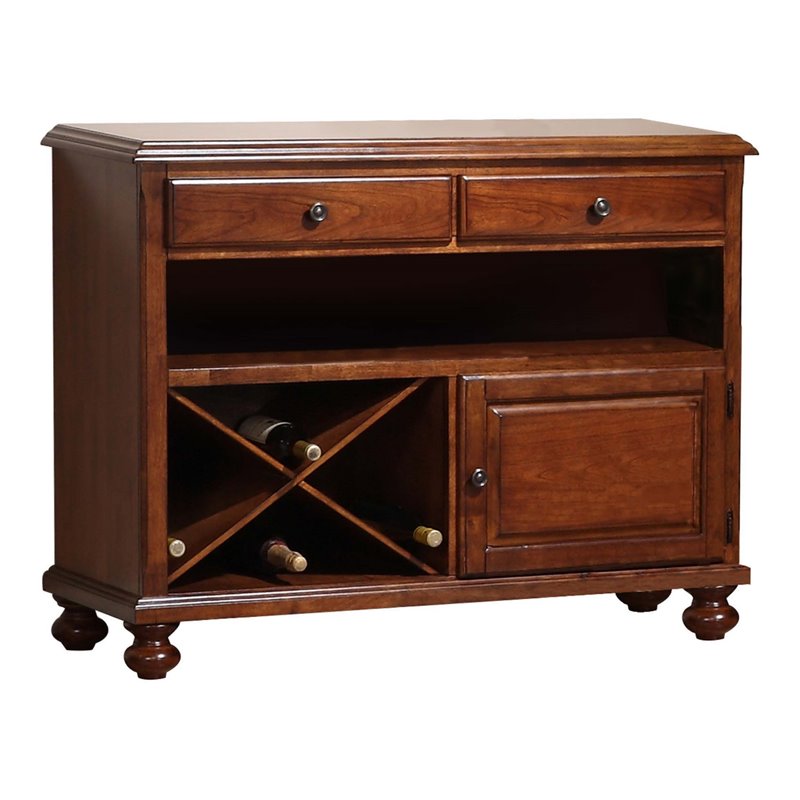 Sunset Trading Andrews Wood Server in Distressed Chestnut Brown