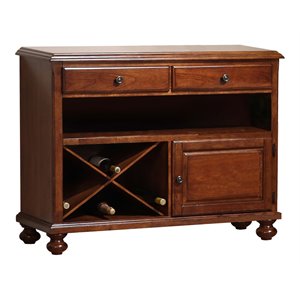 sunset trading andrews wood server in distressed chestnut brown