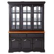 Sunset Trading Wood Treasure Buffet and Lighted Hutch in Antique Black/Cherry