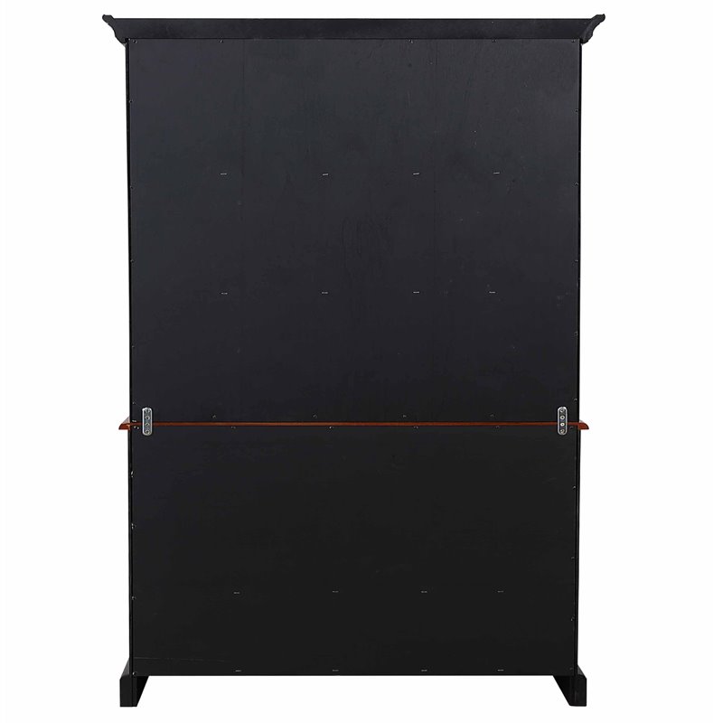 Sunset Trading Wood Treasure Buffet and Lighted Hutch in Antique Black/Cherry
