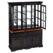 Sunset Trading Wood Treasure Buffet and Lighted Hutch in Antique Black/Cherry