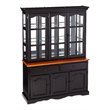 Sunset Trading Wood Treasure Buffet and Lighted Hutch in Antique Black/Cherry