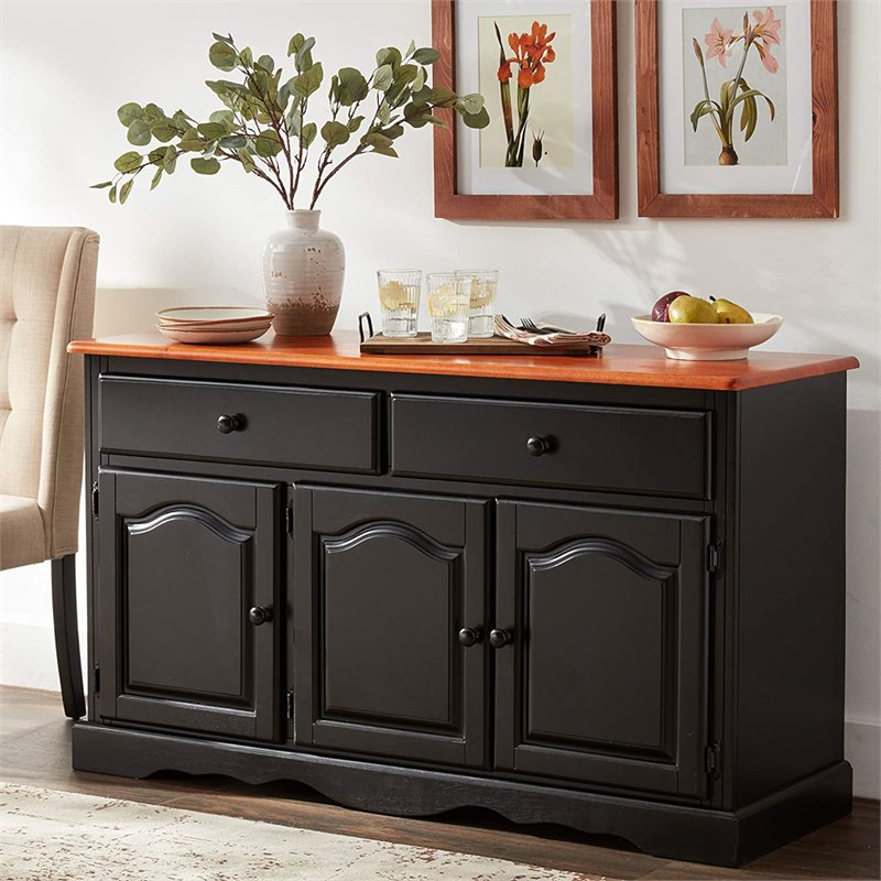 Sunset Trading Oak Selections Wood Keepsake Buffet And Lighted Hutch In Oak Dlu 19 Bh Lo
