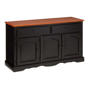 sunset trading traditional wood treasure buffet in antique black/cherry