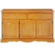 Sunset Trading Oak Selections Wood Treasure Buffet and Lighted Hutch in Oak