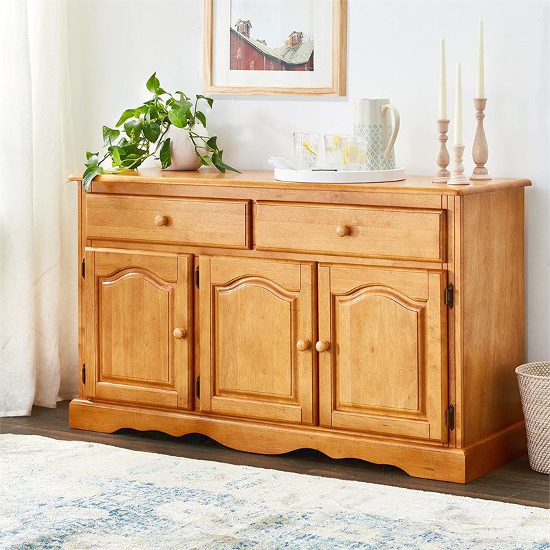 Sunset Trading Oak Selections Oak Selections Wood Treasure Buffet in Light Oak