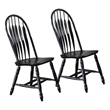 Selections Comfort Windsor Dining Side Chairs Black/Cherry Solid Wood Set of 2