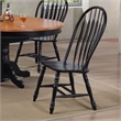 Selections Comfort Windsor Dining Side Chairs Black/Cherry Solid Wood Set of 2