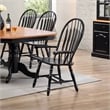Selections Comfort Windsor Dining Armchair in Antique Black/Cherry Solid Wood