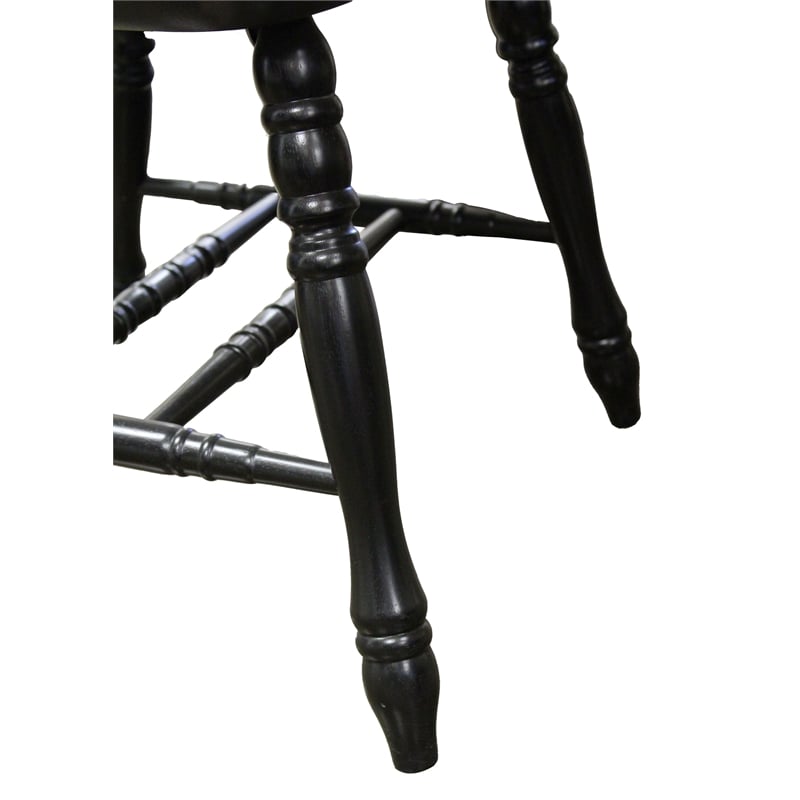 Selections Comfort Windsor Dining Armchair in Antique Black/Cherry Solid Wood