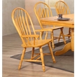 Selections Comfort Windsor Dining Chair with Arms Light Oak Solid Wood Armchair