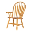 Selections Comfort Windsor Dining Chair with Arms Light Oak Solid Wood Armchair