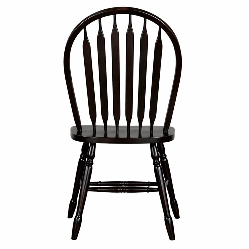 Selections Arrowback Windsor Dining Side Chair Black/Cherry Solid Wood Set of 2
