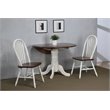 Andrew Arrowback Windsor Dining Chair Antique White/Chestnut Brown Wood Set of 2