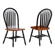Selections Arrowback Windsor Dining Side Chair Black/Cherry Solid Wood Set of 2