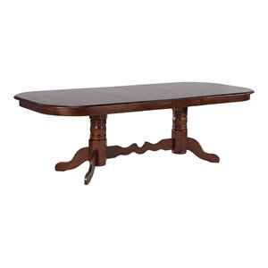 Sunset Trading Andrews 96&quot Oval Butterfly Extendable Wood Dining Table in Brown