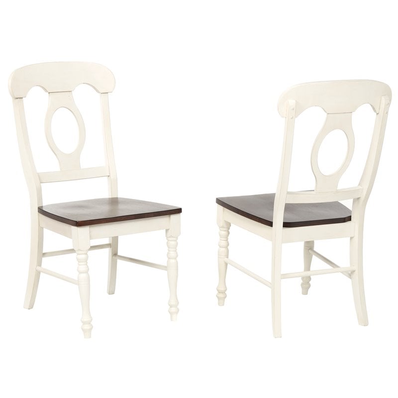 Sunset Trading Andrews 7PC Round/Oval Extending Dining Set Off White/Brown Wood