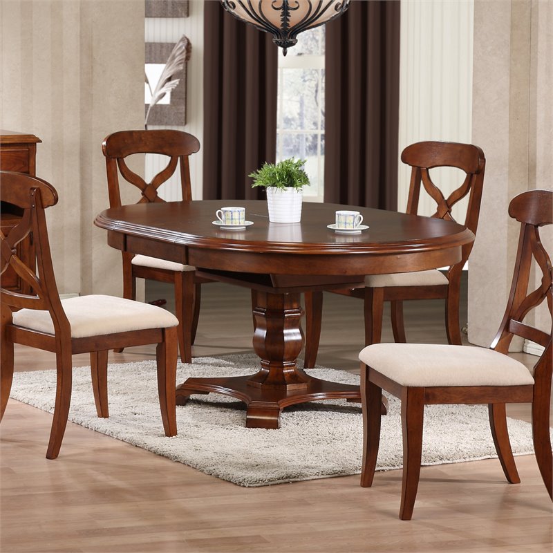 Sunset Trading Andrews Butterfly Extendable Dining Table in Brown Wood