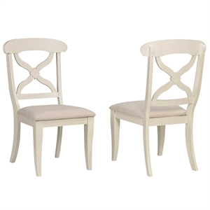 Sunset Trading Andrews 18.5&quot Wood Dining Chairs in White/Brown (Set of 2)