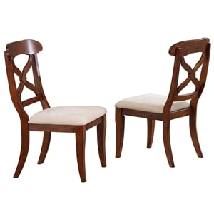 Sunset Trading Andrews 18.5&quot Wood Dining Chairs in Chestnut Brown (Set of 2)