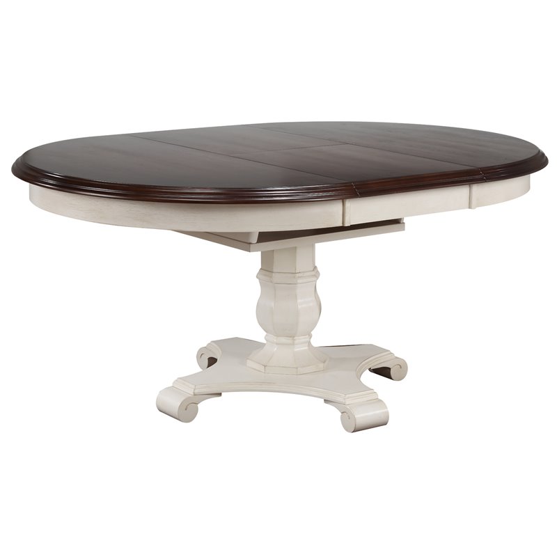 Sunset Trading Andrews 5PC Round/Oval Extending Dining Set Off White/Brown Wood