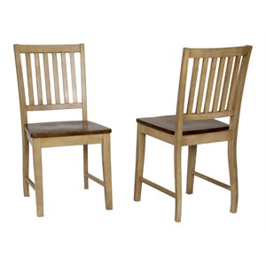 Sunset Trading Brook 18&quot Slat Back Dining Chairs Cream Wood (Set of 2)