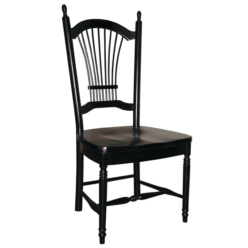 Sunset Trading Selections Allenridge Dining Chairs Black Solid Wood (Set of 2)