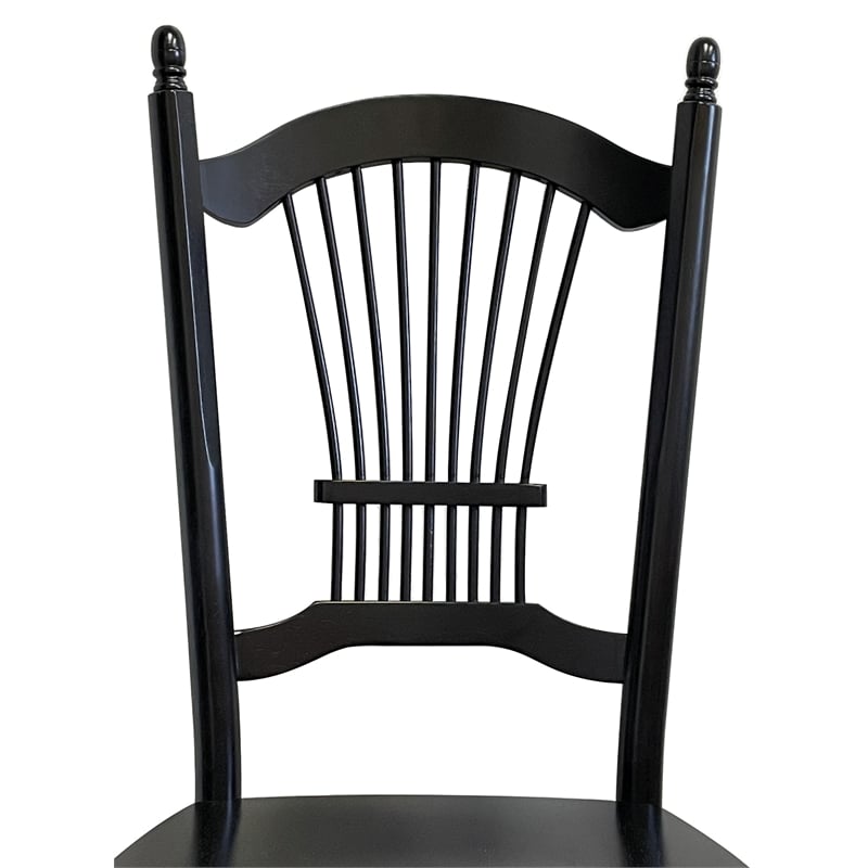 Sunset Trading Selections Allenridge Dining Chairs Black Solid Wood (Set of 2)