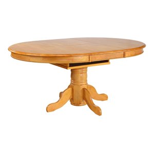 Sunset Trading Oak Selections 48&quot-66&quot Round/Oval Extendable Wood Dining Table