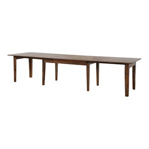 Simply Brook 62-134&quot Long Rectangular Extendable Dining Table Brown Solid Wood