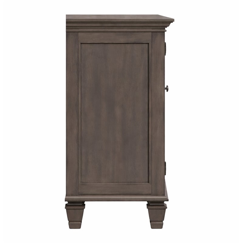 Sunset Trading Shades of Gray 4 Drawers & 2 Storage Cabinets Wood Buffet in Gray