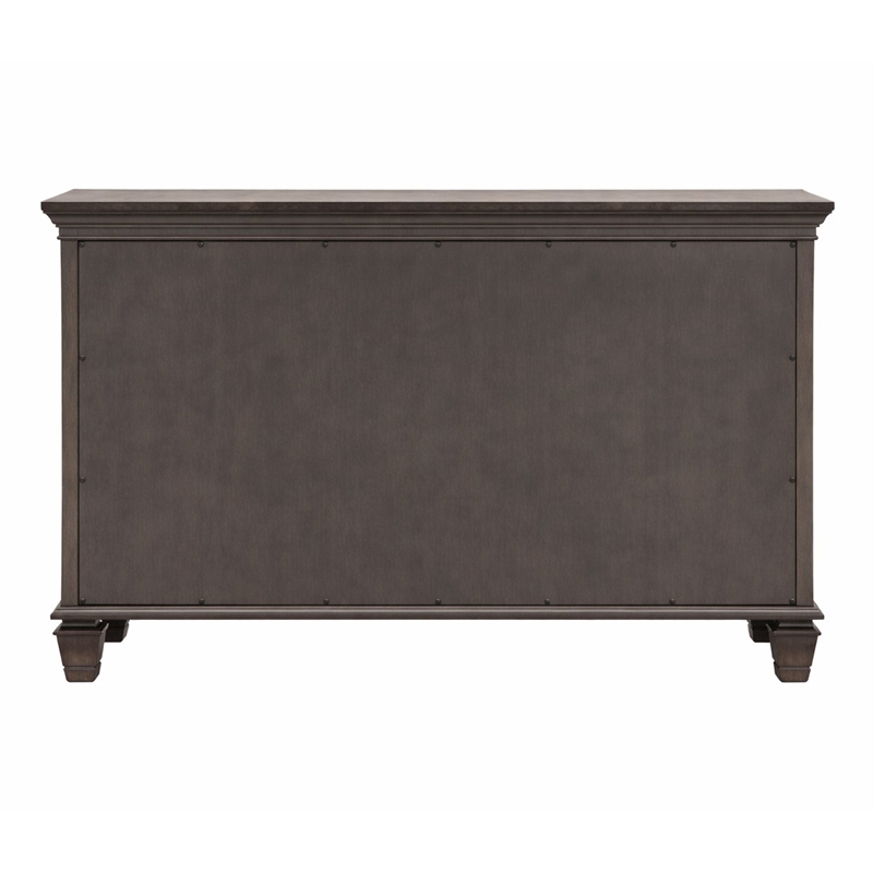 Sunset Trading Shades of Gray 4 Drawers & 2 Storage Cabinets Wood Buffet in Gray