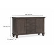 Sunset Trading Shades of Gray 4 Drawers & 2 Storage Cabinets Wood Buffet in Gray