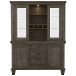 Sunset Trading Shades of Gray Wood Lighted China Cabinet/Wine Storage in Gray