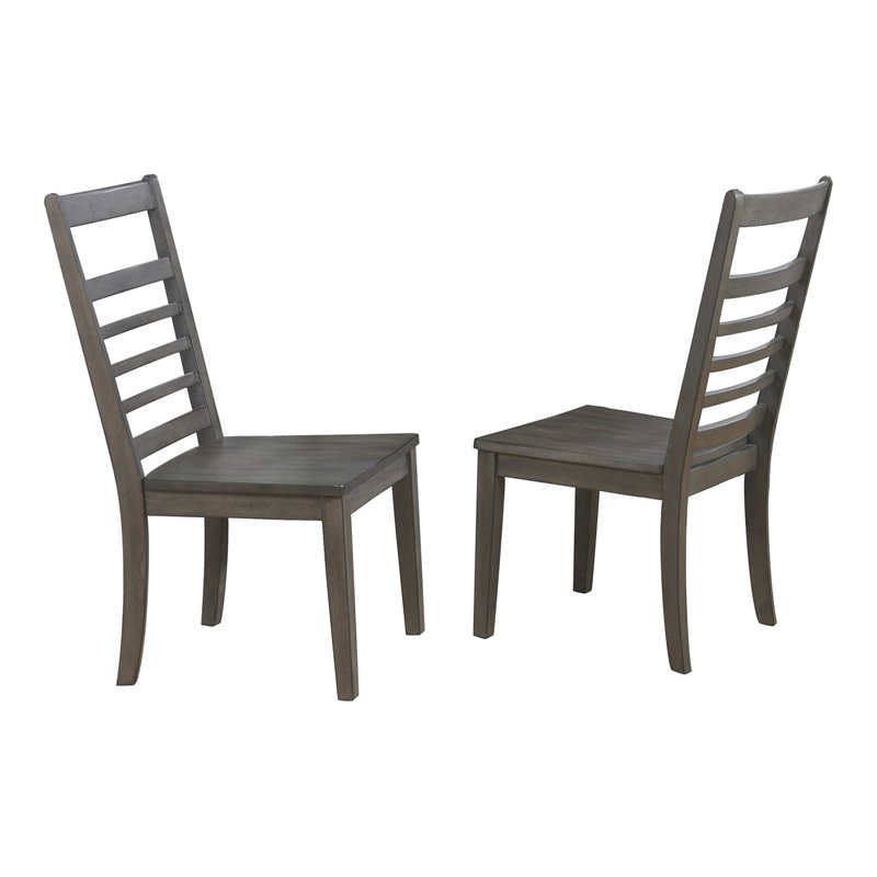 Sunset Trading Shades of Gray Large Contemporary Wood Dining Chair in Gray