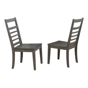 Sunset Trading Shades of Gray Large Contemporary Wood Dining Chair in Gray