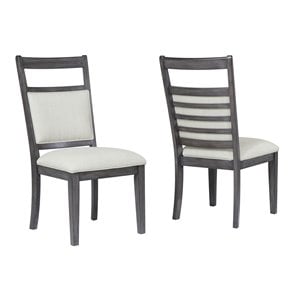 Sunset Trading Shades of Gray 18.25&quot Slat Wood Dining Chairs in Gray (Set of 2)