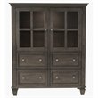 Sunset Trading Shades of Gray Large 4-Drawer Wood Lighted China Cabinet in Gray