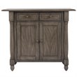 Sunset Trading Shades of Gray Drop Leaf Traditional Wood Kitchen Island in Gray