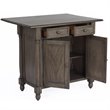 Sunset Trading Shades of Gray Drop Leaf Traditional Wood Kitchen Island in Gray