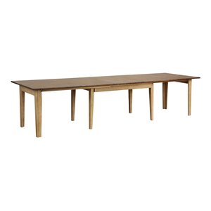Brook Farmhouse 62-134&quot Long Rectangle Extendable Dining Table 2-Tone Brown Wood