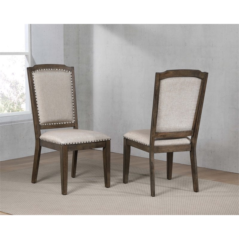 Sunset Trading Cali Contemporary Wood Dining Chairs in Gray/Brown (Set of 2)