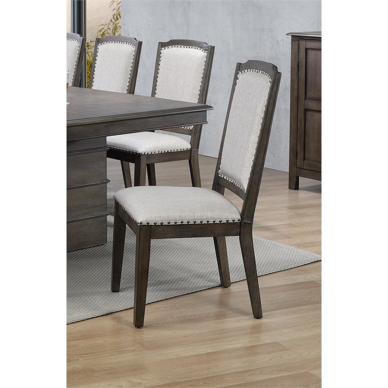 Sunset Trading Cali Contemporary Wood Dining Chairs in Gray/Brown (Set of 2)
