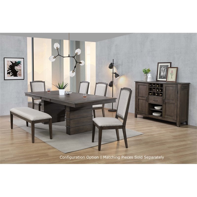 Sunset Trading Cali Contemporary Wood Dining Chairs in Gray/Brown (Set of 2)