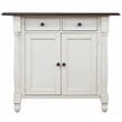 Sunset Trading Andrews Traditional Wood Kitchen Island in Antique White/Chestnut