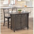 Sunset Trading Shades of Gray 3-Piece Expandable Wood Kitchen Island Set in Gray