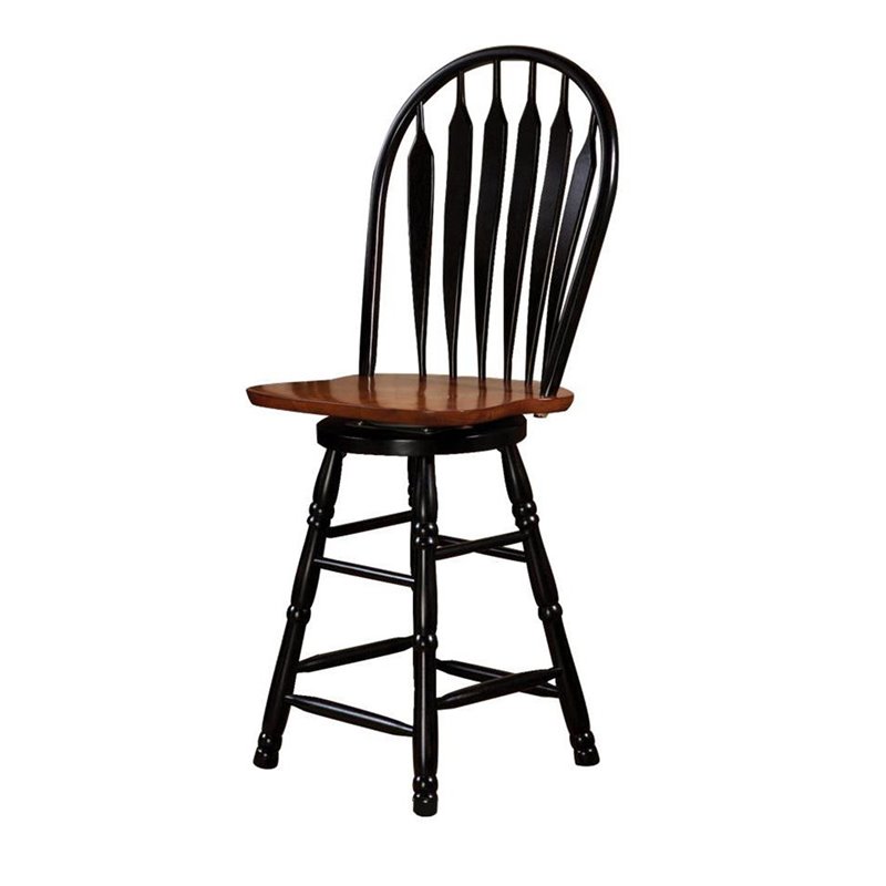 Sunset Trading Black Cherry Selections 3-Piece Wood Kitchen Island Set in Black
