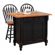 Sunset Trading Black Cherry Selections 3-Piece Wood Kitchen Island Set in Black